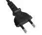 Preview: Power cable KOREA 2pin to C7 90°, 0.75mm², approval: KC mark (KTL), black, length 1.80m