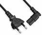 Preview: Power cable KOREA 2pin to C7 90°, 0.75mm², approval: KC mark (KTL), black, length 1.80m