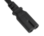 Preview: Cabo de alimentação KOREA 2pinos para C7, H05VVH2-F, 0,75mm², KOR 2pinos/IEC 60320-C7, KTL, preto, comprimento 1,80m