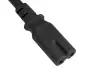 Preview: Cable de alimentación COREA de 2 clavijas a C7, H03VVH2-F, 0,75 mm², homologación: marca EK (KTL), negro, longitud 1,80 m