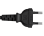 Preview: Cabo de alimentação KOREA 2pinos para C7, H05VVH2-F, 0,75mm², KOR 2pinos/IEC 60320-C7, KTL, preto, comprimento 1,80m