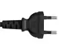 Preview: Cable de alimentación COREA de 2 clavijas a C7, H03VVH2-F, 0,75 mm², homologación: marca EK (KTL), negro, longitud 1,80 m