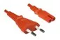 Mobile Preview: Power cord Euro plug type C to C7, 0,75mm², VDE, orange, length 1,80m