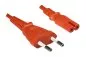 Preview: Netzkabel Eurostecker Typ C auf C7, 0,75mm², VDE, orange, Länge 1,80m