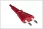 Preview: Power cord Euro plug type C to C7, 0,75mm², VDE, red, length 1,80m