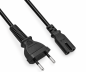 Preview: Kabel sieciowy typu C Switzerland do C7, 0,75 mm², 2-stykowy CH, IEC 60884-1, SEV, czarny, długość 1,80 m