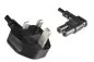 Preview: Power cable England UK type G 3A to C7 angled (left, right), 0.75mm², approval: ASTA, black, length 1.80m