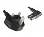 Preview: Mains cable England UK type G 3A to C7 angled (left, right), 0.75mm², approval: ASTA, black, length 1.80m