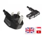 Preview: Mains cable England UK type G 3A to C7 angled (left, right), 0.75mm², approval: ASTA, black, length 1.80m