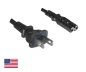 Preview: Power Cable America USA NEMA 1-15P, Type A to C7, AWG18, 7A, SPT, Approvals: UL/CSA, black, length 1.80m