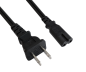 Preview: Netzkabel Amerika USA NEMA 1-15P, Typ A auf C7, AWG18, 7A, SPT, Zulassungen: UL/CSA, schwarz, Länge 1,80m