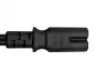 Preview: Netzkabel Amerika USA NEMA 1-15P, Typ A auf C7, AWG18, 7A, SPT, Zulassungen: UL/CSA, schwarz, Länge 1,80m