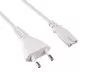 Preview: Napájecí kabel Euro zástrčka typ C na C7, 0,75 mm², Euro zástrčka/IEC 60320-C7, VDE, bílý, krabice DINIC s Euro otvorem, délka 2,00 m