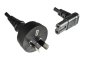 Preview: Cavo di rete Australia tipo I a C7 90° inferiore, 0,75 mm², SAA, nero, lunghezza 2,00 m
