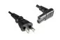 Preview: Mains cable Japan type A to C7 90° bottom, approval: PSE, VFF, black, length 1.80m