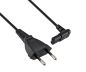 Preview: Fiche Euro type C sur C7 90° en bas, 0,75mm², VDE, noir, longueur 2,00m