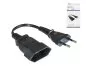 Preview: Netzkabel Eurostecker auf Eurobuchse, 0,75mm², Euro CEE 7/16, Verlängerung, schwarz, DINIC Box mit Euroloch, Länge 0,20m Preview: Netzkabel Eurostecker auf Eurobuchse, 0,75mm², Euro CEE 7/16, Verlängerung, schwarz, DINIC Box mit Euroloch, Länge 0,20m