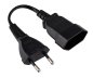 Preview: Mains cable extension, Euro plug to Euro socket, 0.75mm², black, length 0.20m, short