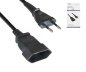 Preview: Cable de alimentación euroconector a euroconector, 0,75 mm², euro CEE 7/16, prolongación, VDE, negro, caja DINIC con orificio euro, longitud 2,00 m