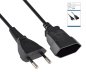 Preview: Cable de alimentación euroconector a euroconector, 0,75 mm², euro CEE 7/16, prolongación, VDE, negro, caja DINIC con orificio euro, longitud 2,00 m