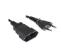 Preview: Netzkabel Eurostecker auf Buchse, 0,75mm², Verlängerung, schwarz, Länge 2,00m