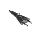 Preview: Cable de alimentación euroconector a euroconector, 0,75 mm², euro CEE 7/16, prolongación, VDE, negro, caja DINIC con orificio euro, longitud 2,00 m