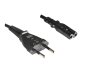 Preview: Netzkabel Eurostecker Typ C auf C7, 0,75mm², VDE, schwarz, Länge: 10,00m