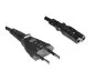 Preview: Power cord Euro plug type C to C7, 0,75mm², VDE, black, length 5,00m