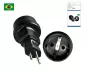 Preview: Power adapter Brazil CEE 7/3 to BRA type N, black, DINIC box with Euro hole Preview: Power adapter Brazil CEE 7/3 to BRA type N, black, DINIC box with Euro hole