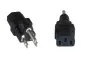 Preview: Power adapter America C13 socket to NEMA 5-15P 3pin plug type B, YL-1212
