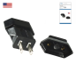 Preview: Power adapter America Europlug to USA/Japan US Nema 1-15P St./Europlug EN50075 Bu., DINIC box with Eurohole