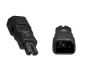 Preview: Stromadapter, Netzadapter Euro-8 Kleingerätestecker C7 Buchse auf C14 Kaltgerätestecker, Kupplung, Konverter