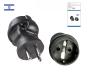 Preview: Power adapter Israel CEE 7/3 to ISR type H CEE 7/3 socket/ISR type H 3pin plug, black, DINIC box with Euro hole