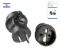Preview: Power adapter Israel CEE 7/3 to ISR type H CEE 7/3 socket/ISR type H 3pin plug, black, DINIC box with Euro hole