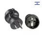 Preview: Power adapter Israel CEE 7/3 to ISR type H CEE 7/3 socket/ISR type H 3pin plug, black, DINIC box with Euro hole