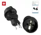 Preview: Stromadapter Schweiz CEE 7/3 auf CHE Typ J CEE 7/3 Bu./CHE Typ J St. 10A Sicherung, DINIC Box mit Euroloch