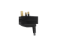 Preview: Stromadapter CEE 7/3 Buchse auf UK Typ G Stecker, 13A, verschraubt, schwarz,