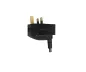 Preview: Stromadapter CEE 7/3 Buchse auf UK Typ G Stecker, 5A, verschraubt, schwarz