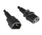 Preview: Cable de alimentación C13 a C14, prolongación, 1mm², multi homologaciones: VDE/UL/CCC/KTL/SAA/PSE, negro, longitud 5,00m