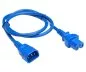Preview: Warm appliance cable C14 to C15, 1mm², H05V2V2F3G 1mm², extension, blue, length 1.50m