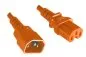 Preview: Câble pour appareils chauds C14 sur C15, 1mm², VDE, orange, IEC 60320-C14/C15, rallonge, 3,00m, orange