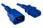 Preview: Cold appliance cable C13 to C14, 0,75mm², extension, VDE, blue, length 1,00m