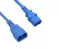 Preview: Cable de alimentación C13 a C14, azul, 0,75 mm², prolongación, VDE, longitud 1,00 m