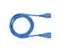 Preview: Kaltgerätekabel C13 auf C14, blau, 1mm², Verlängerung, VDE, Länge 3m
