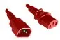 Preview: Power cable C13 to C14, 1mm², extension, VDE, red, length 5.00m