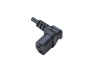 Preview: Cold appliance cable C13 90° top to C14, 0,75mm², VDE, black, length 0,30m