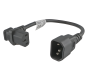 Preview: Power cable C13 90° bottom to C14, 0.75mm², VDE, black, length 0.30m