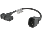 Preview: Power cable C13 90° right to C14, 0.75mm², VDE, black, length 0.30m
