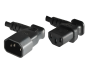 Preview: IEC cable C13 90° to C14 90°, 0.75mm², extension, VDE, black, length 0.40m