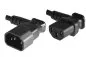 Preview: IEC cable C13 90° to C14 90°, 0.75mm², extension, VDE, black, length 0.40m